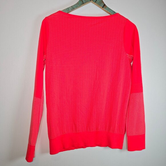 Nike Dri-fit Neon Orange Long Sleeve Knit Top Sz M - Picture 5 of 8